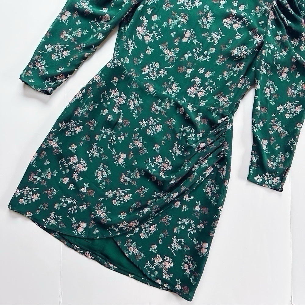 NEW Reformation Juni Floral Puff Sleeve Dress Green - Picture 12 of 15